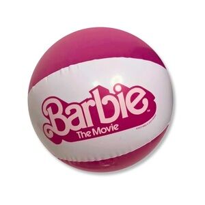 Barbie the Movie Mattel promotional pink & white plastic beach ball 2023 NIP